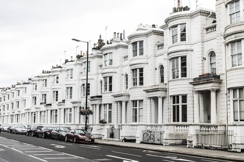 A row of luxury residential properties in London