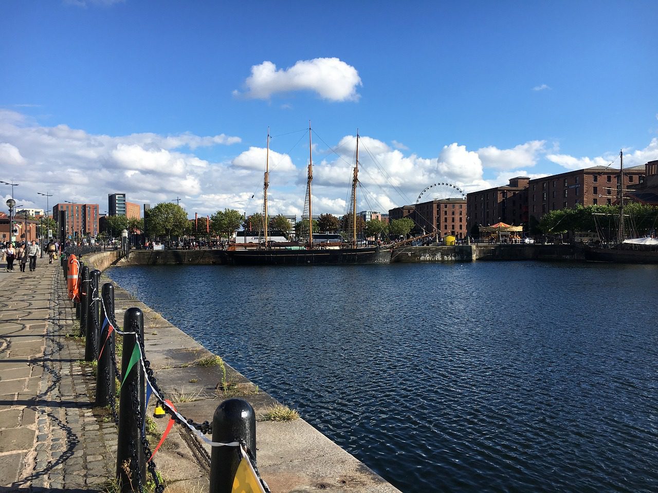 A view of the waterfront in Liverpool