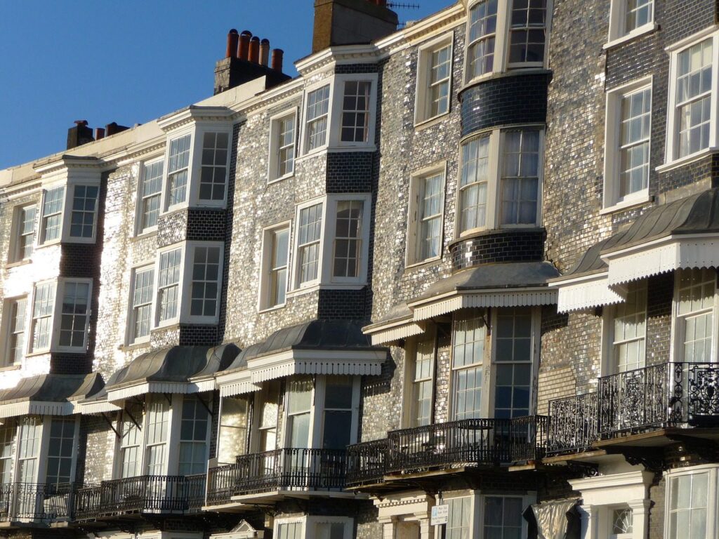 A row of HMO townhouses