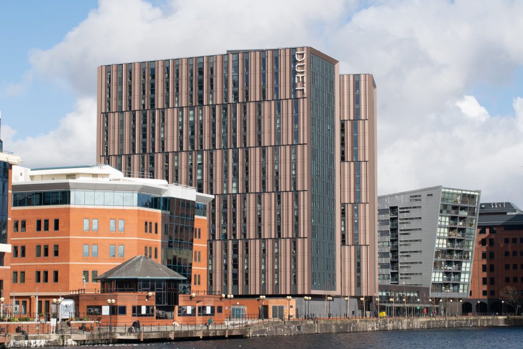 A large residential building in Salford, Manchester