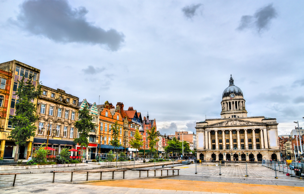 The Old Market Square and City Council building in Nottingham