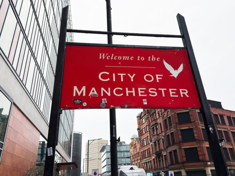 Manchester welcome sign.